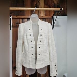 White House Black Market Ivory Textured Blazer